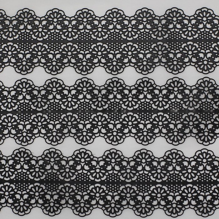 Funshowcase Large Pre-Made Ready to Use Edible Cake Lace Art Nouveau Style Applique Black 14-inch 10-piece Set N7
