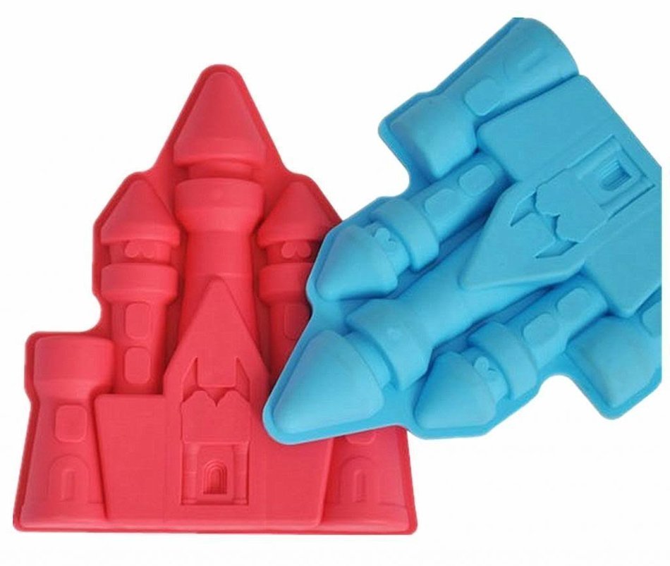 2PCS Heart-shape Silicone Ice Chocolate Cake Jelly Candy Mould Mini Tray Pan Cube (2pcs) N4