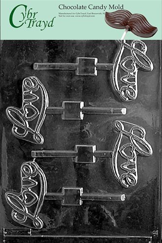Cybrtrayd V077 Love Lolly Valentine Chocolate Candy Mold, 8-Inch by 10-Inch