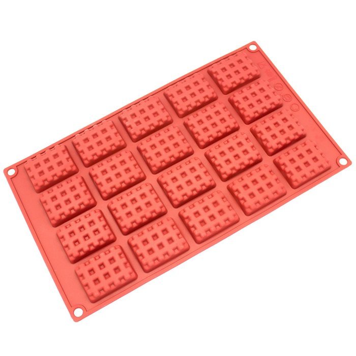 Freshware SM-137RD 18-Cavity Silicone Mini Round Waffle, Cookie, Chocolate, Candy and Gummy Mold N4