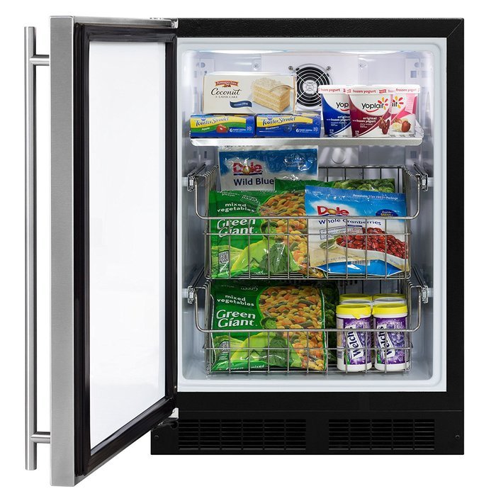 AGA Marvel ML24FAS1LS Under-Counter Freezer with Lock, Stainless Steel Left Hinged Door, 24-Inch
