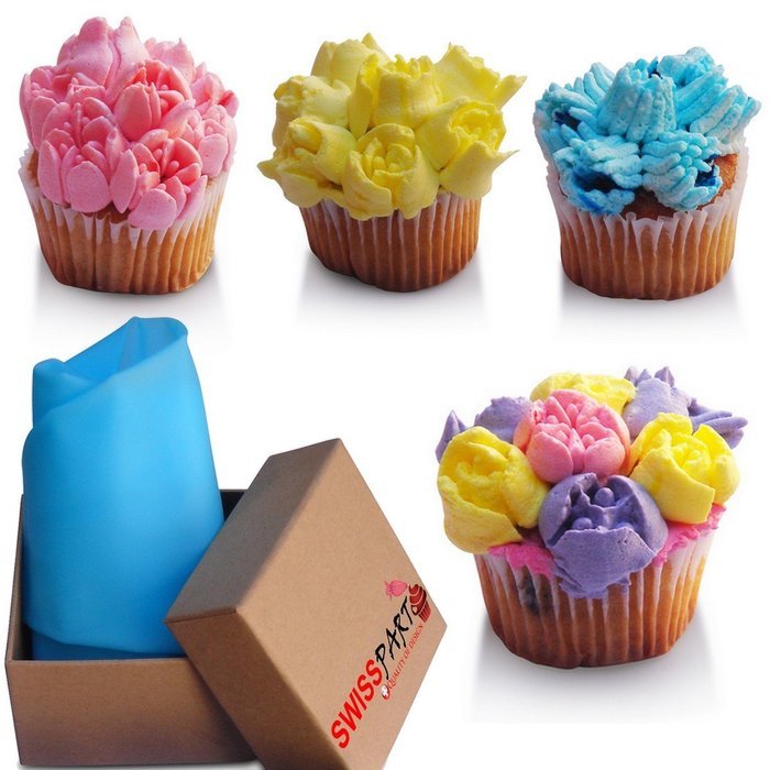 SWISS PART 12pcs Stainless Steel Russian Cake Decorating Icing Tips Kit Extra Large Pastry Piping Nozzles and... N4