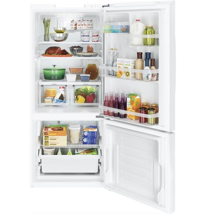 GE White Bottom Freezer Refrigerator N20