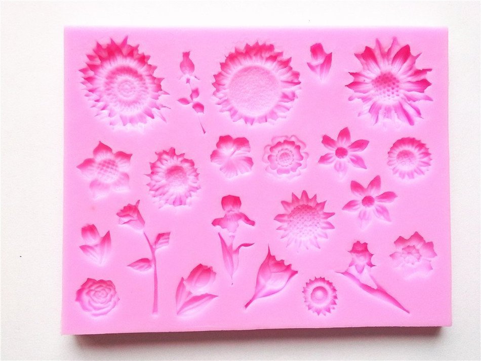 Wocuz W0280 Flowers Food-Grade Non-Stick Silicone Candy Fondant Chocolate Accessory Mold for Cake Decorating