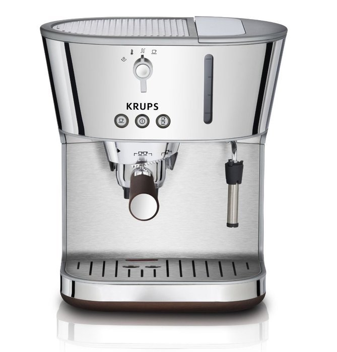 KRUPS XP4600 Silver Art Collection Pump Espresso Machine with KRUPS Precise Tamp Technology and Stainless Steel...