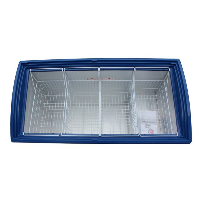 351L Curved Glass Sliding Double Doors Ice Cream Merchandise Display Showcase Deep Freezers Commercial Refrigerator...