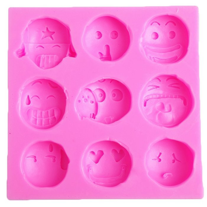 JLHua Silicone Funny Emoji Chocolate Candy Making Mold Ice Cube Tray N2