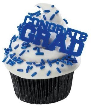 Blue Congrats Grad Cupcake Picks (24-Pack)