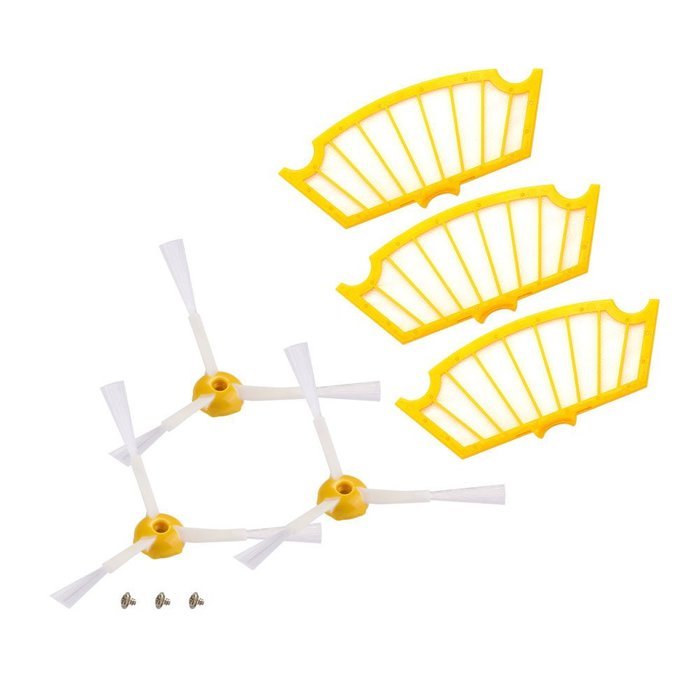 Neutop Filter & Side Brush Set for iRobot Roomba 500 Series Vacuum Cleaners 3-Pack