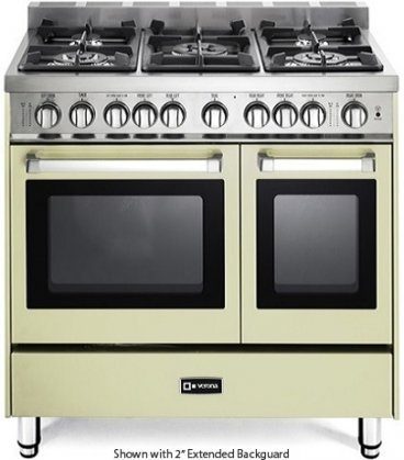 36" - Gas Double Oven Range - 2 Convection Ovens, Stainless Steel Finish: Antique White