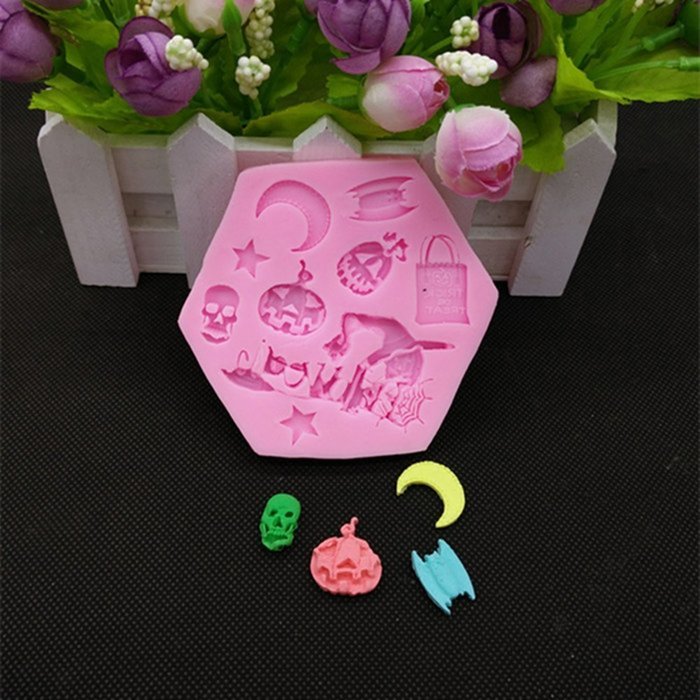 Zeroyoyo Halloween Pumpkin Silicone Mold Fondant Cake Mold Cupcake Decoration Tool N4