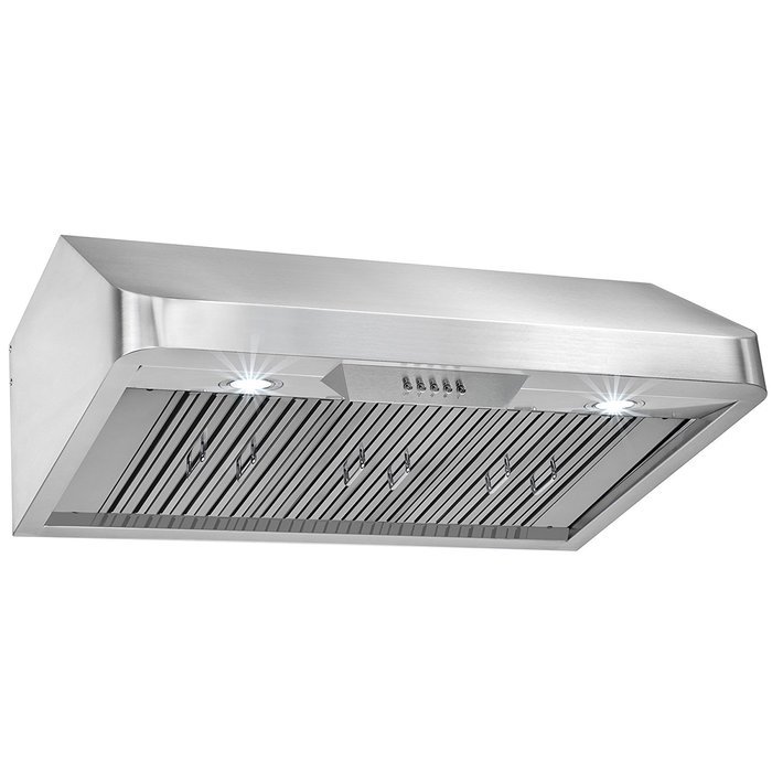 FIREBIRD 36" European Style Under Cabinet Stainless Steel Range Hood Vent W/ Push Button Control Baffle Filters