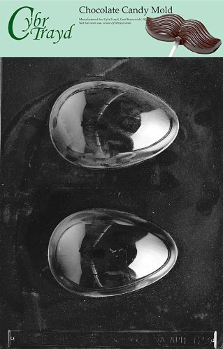 Cybrtrayd E123 Medium Hollow Egg Chocolate/Candy Mold with Exclusive Cybrtrayd Copyrighted Chocolate Molding Instructions