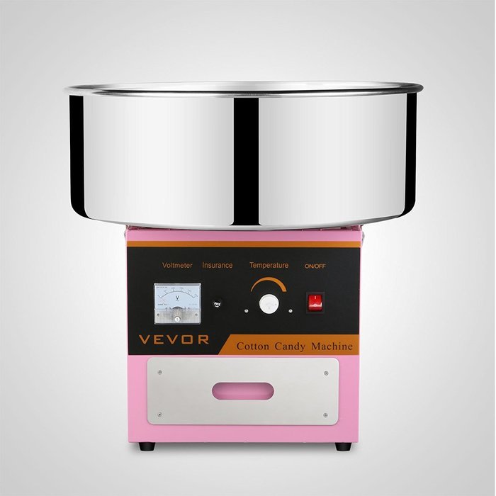 OrangeA 1030 Watts Stainless Steel Cotton Candy Machine with Cart and Cover &ndash; Pink N26