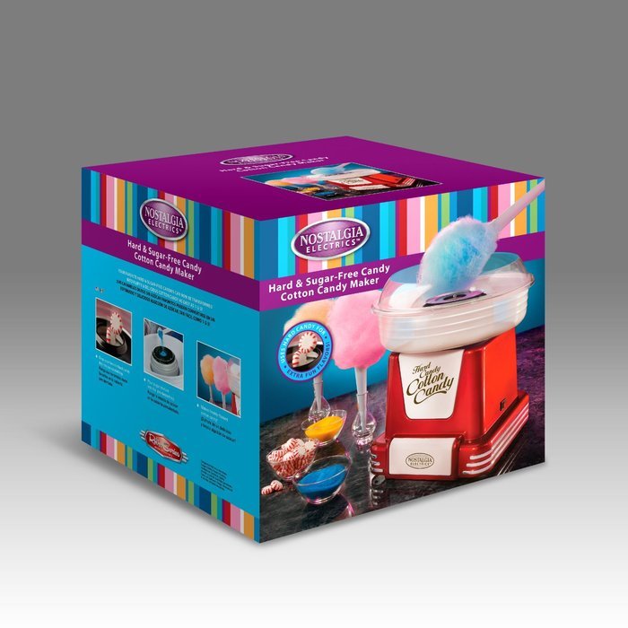 Nostalgia PCM805RETRORED Retro Series Hard & Sugar Free Candy Cotton Candy Maker N3