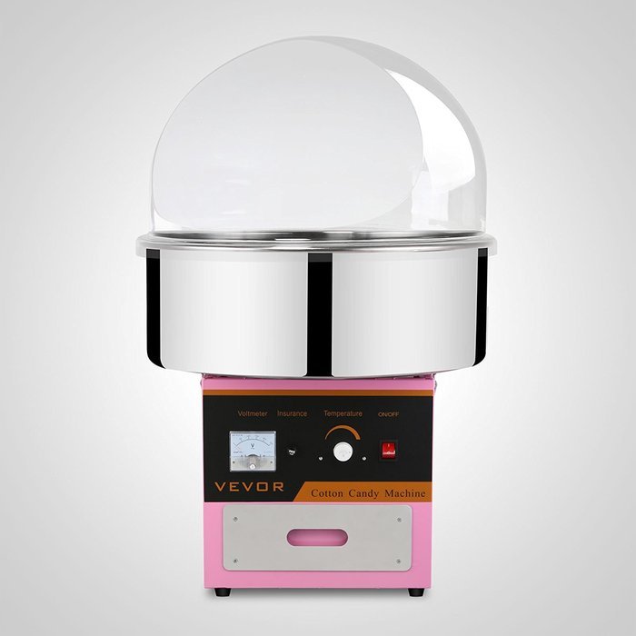 OrangeA 1030 Watts Stainless Steel Cotton Candy Machine with Cart and Cover &ndash; Pink N28