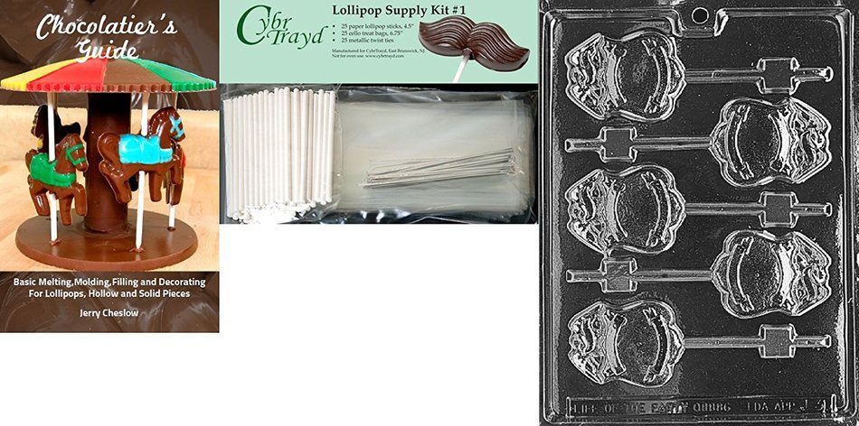 Cybrtrayd J031 Police Badge Lolly Chocolate Candy Mold with Exclusive Cybrtrayd Copyrighted Chocolate Molding... N8