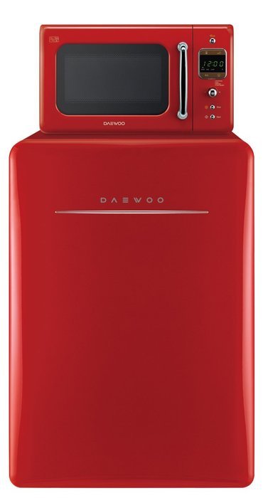 Daewoo Retro Microwave Oven 0.7 Cu Ft, Pure Red 700W N2