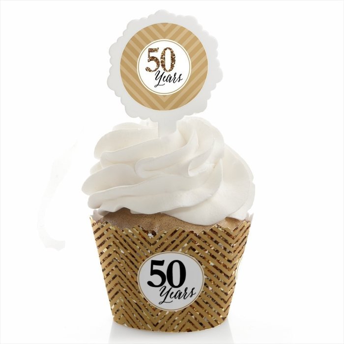 We Still Do - 50th Wedding Anniversary - Cupcake Wrapper & Pick Party Kit - Set of 24 N3