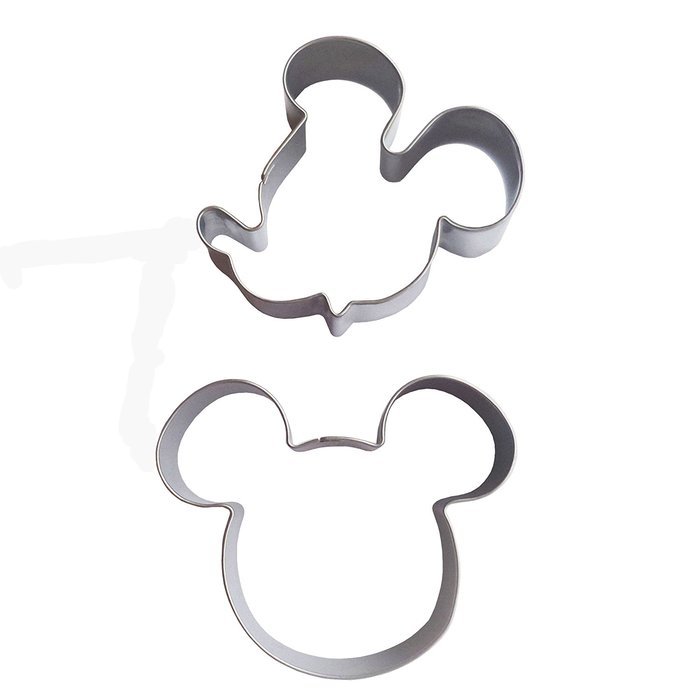 Yunko 2pcs Mickey Head Qute Stainless Steel Cookie Fondant Cutter Cake Decorating Tools Set