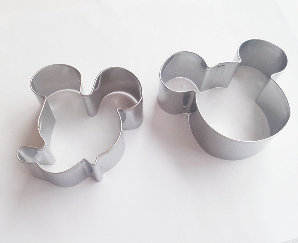 Yunko 2pcs Mickey Head Qute Stainless Steel Cookie Fondant Cutter Cake Decorating Tools Set N2