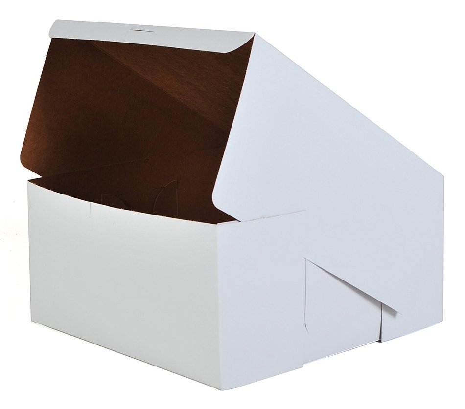 Southern Champion Tray 0989 Premium Clay-Coated Kraft Paperboard White Non-Window Lock Corner Bakery Box, 12"... N2