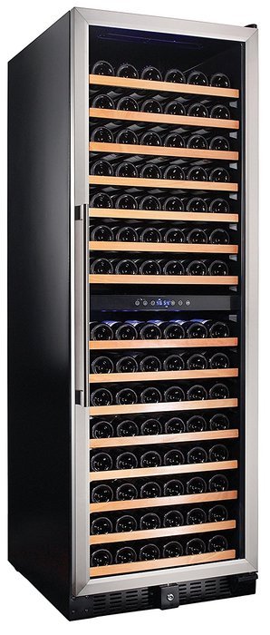 Smith & Hanks 166 Bottle Dual Zone Wine Refrigerator, Stainless Steel Door, Built-In or Free Standing N3