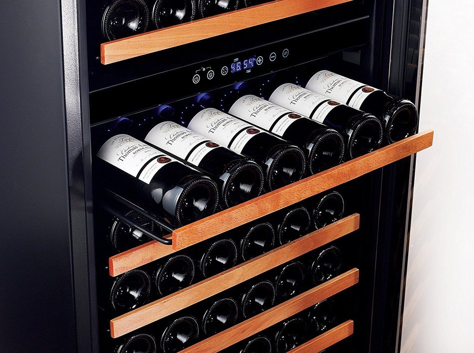 Smith & Hanks 166 Bottle Dual Zone Wine Refrigerator, Stainless Steel Door, Built-In or Free Standing N5