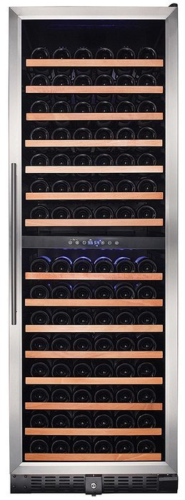 Smith & Hanks 166 Bottle Dual Zone Wine Refrigerator, Stainless Steel Door, Built-In or Free Standing N6