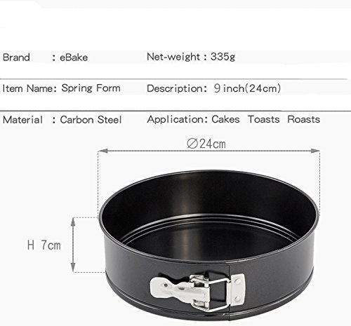 VILONG 9 inch circular Springform interlocking Chef's Classic Nonstick Bakeware Springform Pan, black (1, black) N9