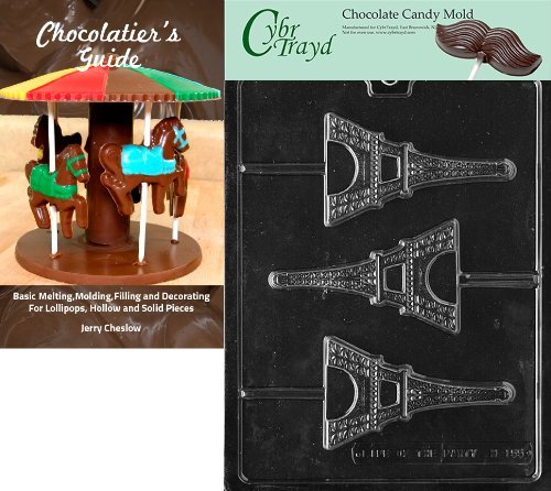 Cybrtrayd "Eiffel Tower" Miscellaneous Chocolate Candy Mold with Chocolatier's Guide Instructions Book Manual