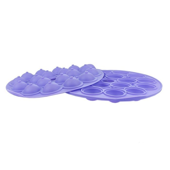 Peicees 18-cavity Silicone Half Circle Lollypop Cupcake Baking Mold Pop Stick Mold Tray N7