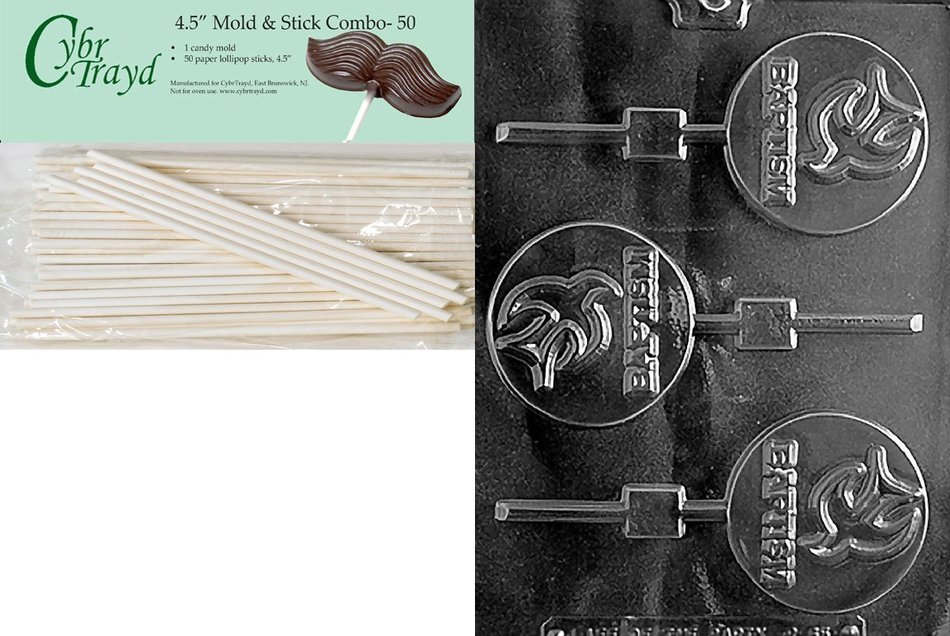 Cybrtrayd R065 Baptism Lolly Chocolate Candy Mold with Exclusive Cybrtrayd Copyrighted Chocolate Molding Instructions... N2