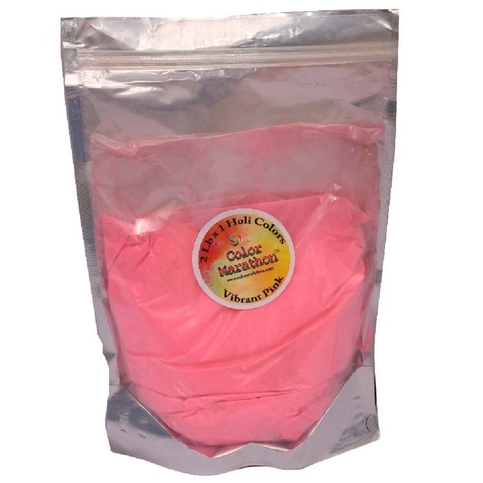 Colormarathon&reg; Premium Quality Holi Color Powder - 2 Lb Bags - Vibrant Pink Color N2