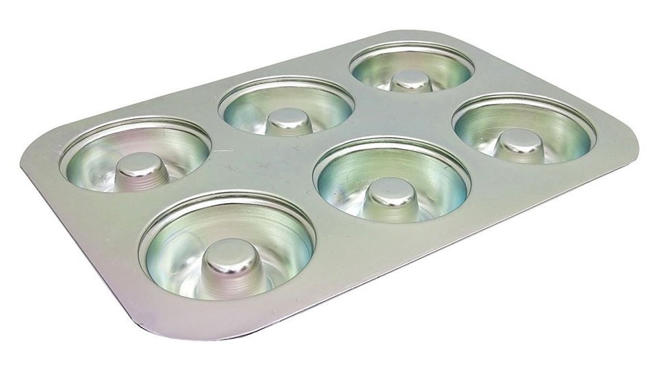 6 Cavaity Donut Aluminum Pan Cake Jelly Mold Bakeware Oven Muffin Tray Mould N2