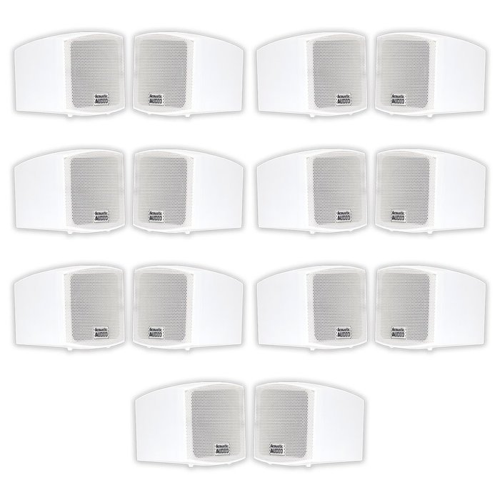 Acoustic Audio AA321W Mountable Indoor Speakers 2800 Watts White Bookshelf 7 Pair Pack AA321W-7Pr