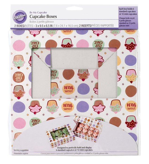 Wilton 415-0740 2-Pack 6-Cavity Cupcake Box, Kraft