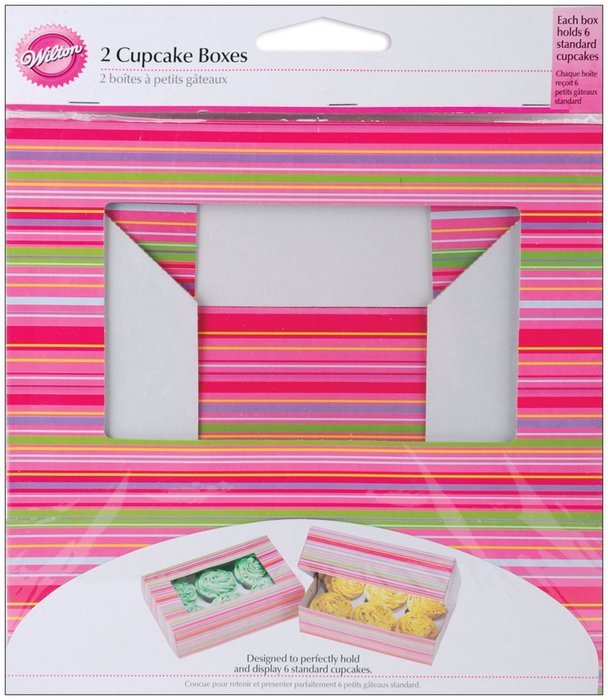 Wilton 415-0740 2-Pack 6-Cavity Cupcake Box, Kraft N2
