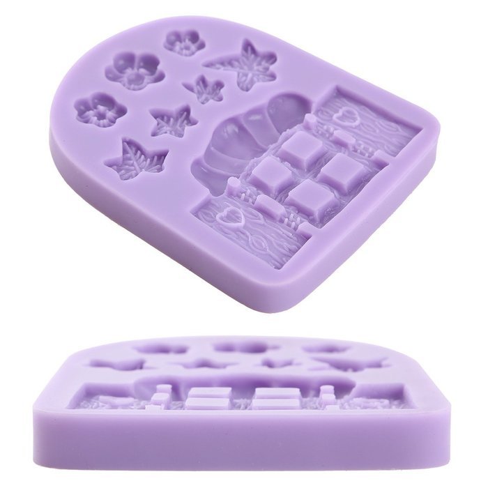 Anyana House Cabin Flower Silicone Fondant Mould Sugar Paste Cake Cupcake Icing N2