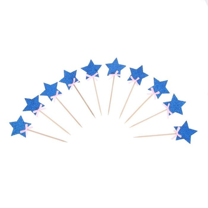 Whitelotous 10pcs Star Cake Inserted Card Decor Dessert Muffin Cupcake Toppers for Picnic Wedding Baby Shower... N12