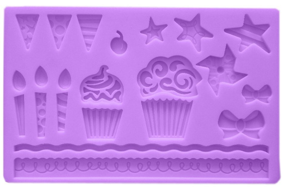 Lesirit Silicone Printing Cake Decorating Mold, 7.48" by 4.84" (Red) N9