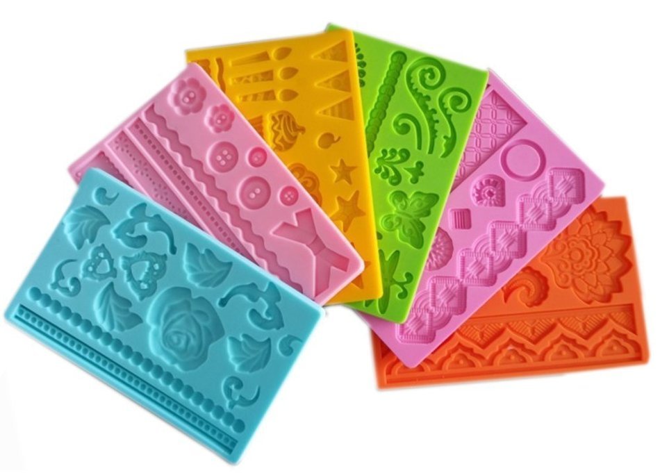 Lesirit Silicone Printing Cake Decorating Mold, 7.48" by 4.84" (Red) N10