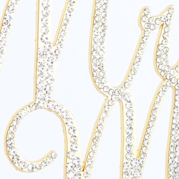 Mr and Mrs Wedding Cake Topper Gold Rhinestone Monogram Decoration (gold) N12