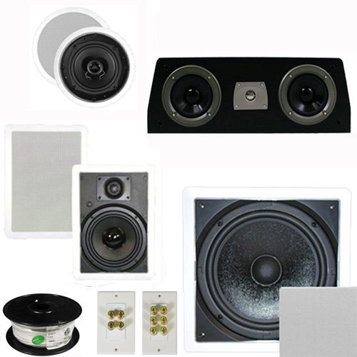 Theater Solutions 5.1 Home Theater 4 Speaker Set with Center, 10" Passive Sub More TS5C6WC51SET10
