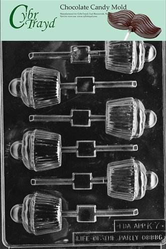 Cybrtrayd K007 Cupcake Lolly Chocolate Candy Mold with Exclusive Cybrtrayd Copyrighted Chocolate Molding Instructions