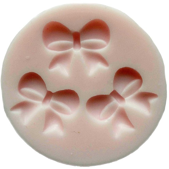 Funshowcase Sugarcraft 3 Holes Bows Ribbons Silicone Mold for Cake Decoration, Cupcake Decorate, Polymer Clay,... N2