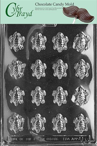 Cybrtrayd A020 Tiny Turtles Chocolate Candy Mold with Exclusive Cybrtrayd Copyrighted Chocolate Molding Instructions