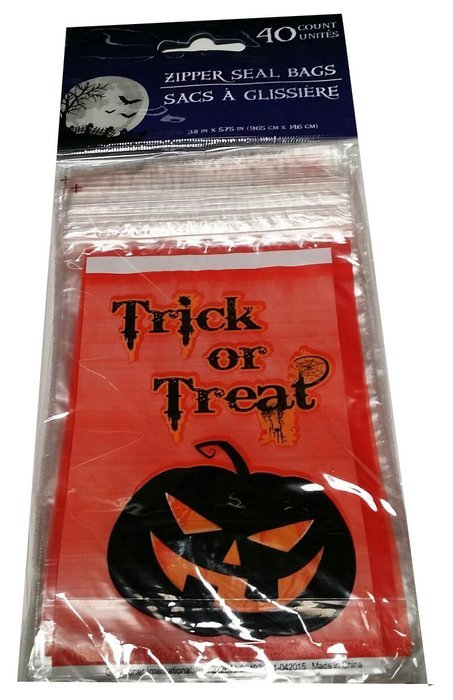 3 Packs of 40pcs (Total 120 Bags) Clear Halloween Random Style Flat Cello/Cellophane/Loot Treat Zip Seal bags... N4