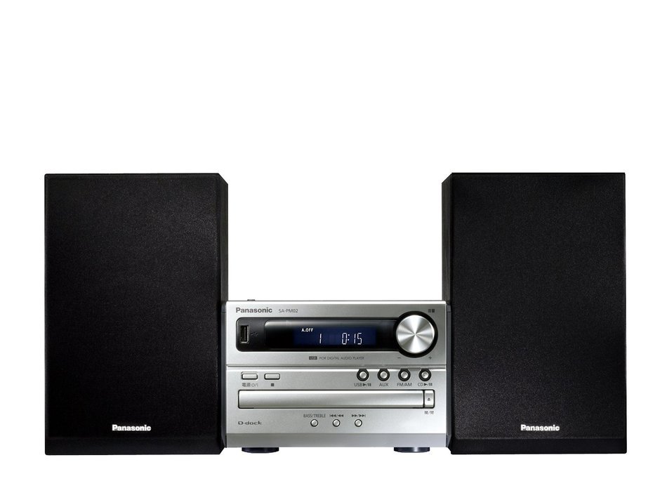 Panasonic D-dock CD stereo system SC-PM02-S Silver N2