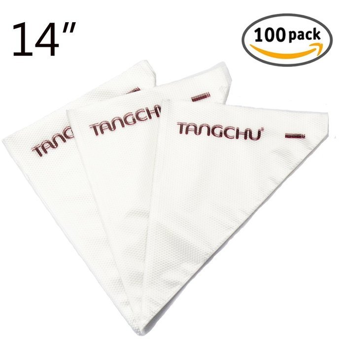 TANGCHU 14" Pastry Bags 100 PCS Disposable Decorating Piping Icing Bags